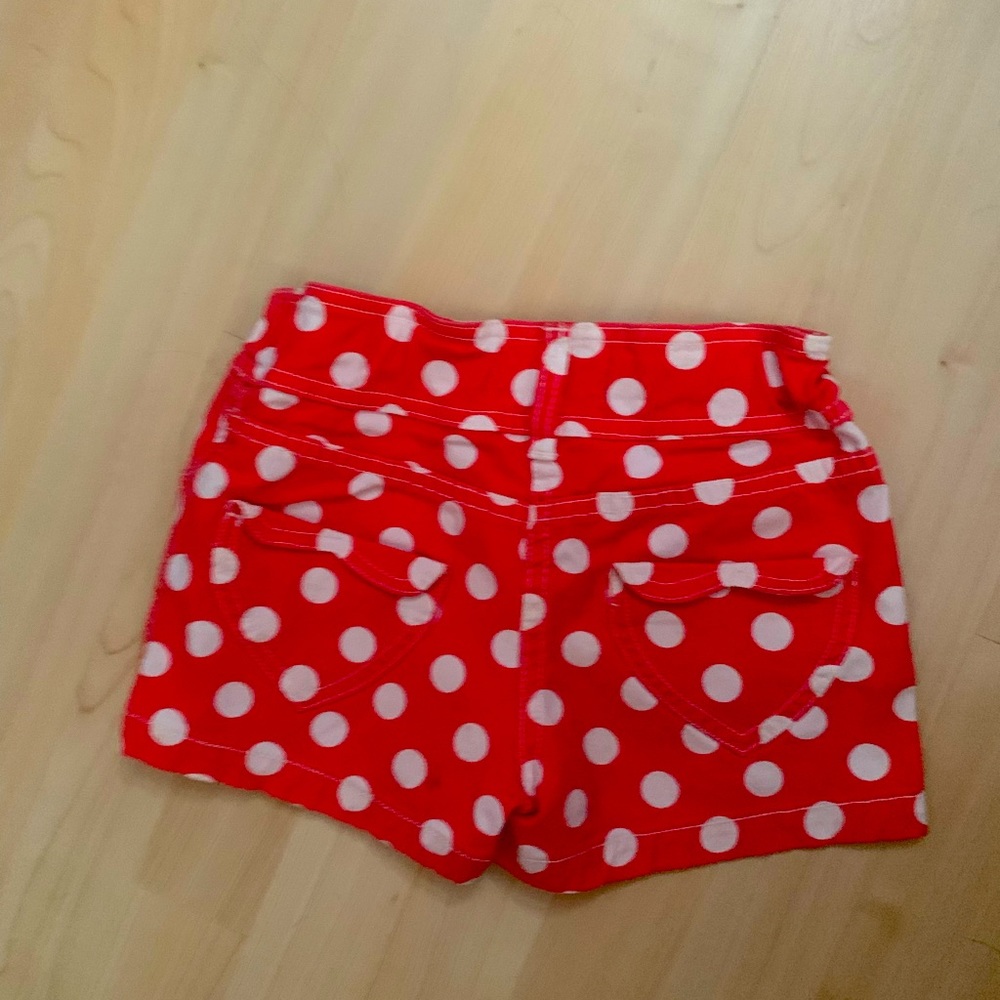 Mini Boden Red Heart Pocket Dot Shorts 8 EUC